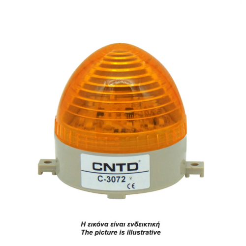 Φάρος LED strobe μικρός 24V DC / 230V AC κίτρινος 85x75mm IP40 C-3072 CNTD