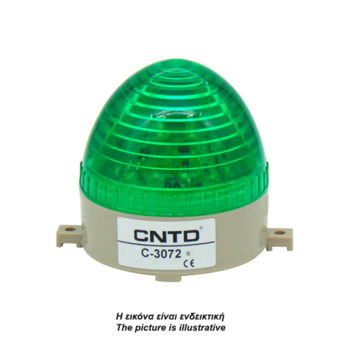 Φάρος LED strobe μικρός 24V DC / 230V AC πράσινος 85x75mm IP40 C-3072 CNTD