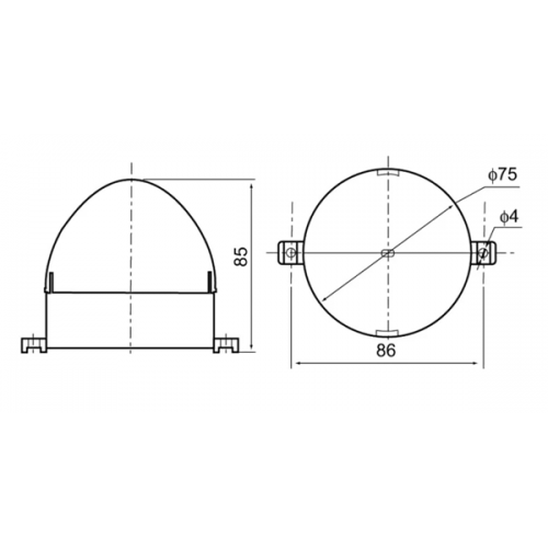 Φάρος μικρός LED strobe 24V DC / 230V AC 85×75mm μπλε IP40 C-3072 CNTD