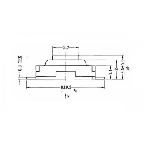 Tact switch 6x3x2.5mm 4pin FL7-007-3X6J