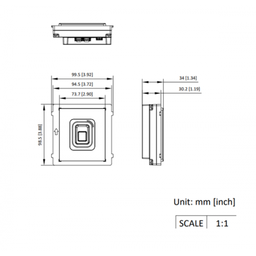 Μπουτονιέρα εισόδου module IP με αναγνώστη δακτυλικών αποτυπωμάτων & καρτών DS-KD-MFB Hikvision