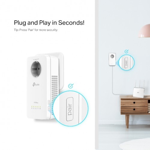 Powerline AC AV1300 Gigabit Passthrough Wi-Fi Extender TL-WPA8631P TP-LINK