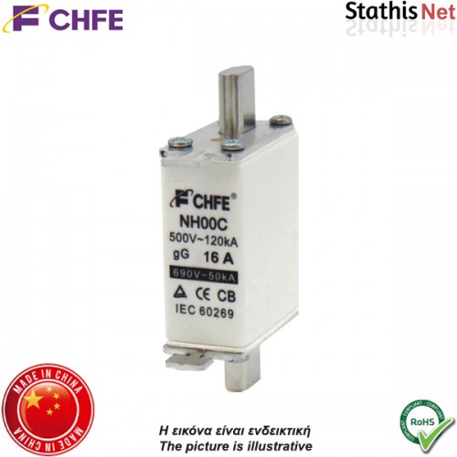 Ασφάλεια μαχαιρωτή 50Α 500-690V AC gL-gG NH00C Compact CHFE