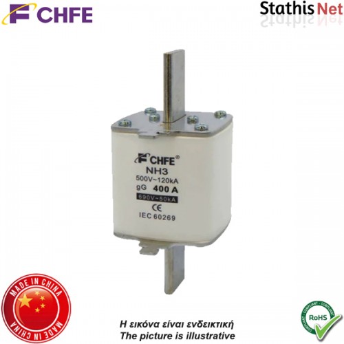 Ασφάλεια μαχαιρωτή 400A 500-690V AC gL-gG NH3 CHFE
