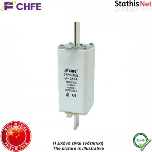 Ασφάλεια μαχαιρωτή φωτοβολταικών 250A 1500V DC gPV H1 CFPV-H1XL CHFE
