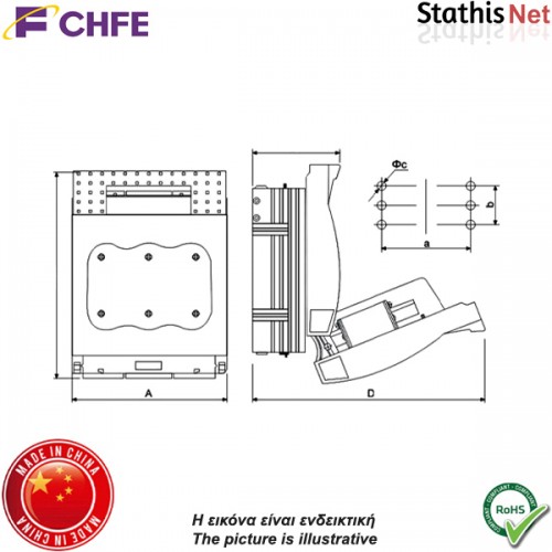 Ασφαλειοαποζεύκτες ασφαλειών 100A 22x58mm HR17-100/3 CHFE