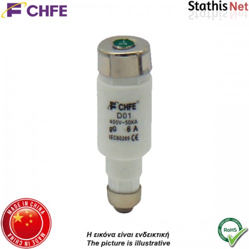 Ασφάλεια φυσίγγιo NEOZED 10x35mm 6Α 400V E14 D01 R026 CHFE