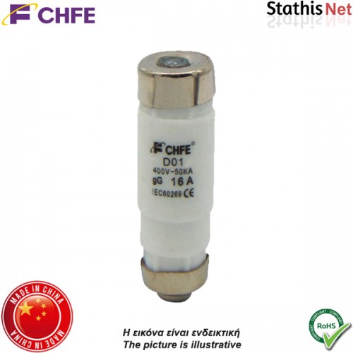 Ασφάλεια φυσίγγιo NEOZED 10x35mm 16Α 400V E14 D01 R026 CHFE