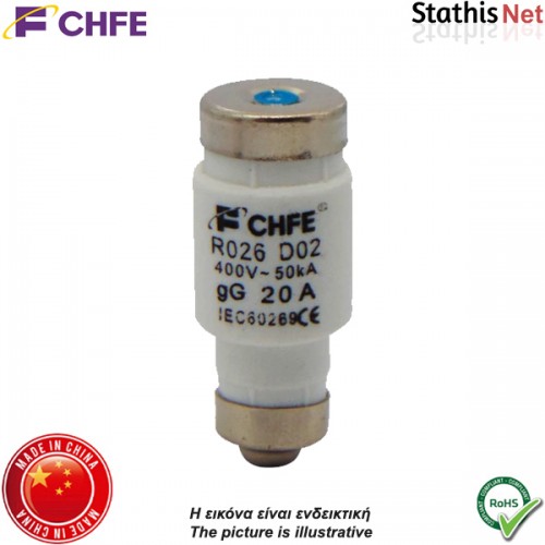 Ασφάλεια φυσίγγιo NEOZED 15x35mm 20Α 400V E18 D02 R026-D02 CHFE