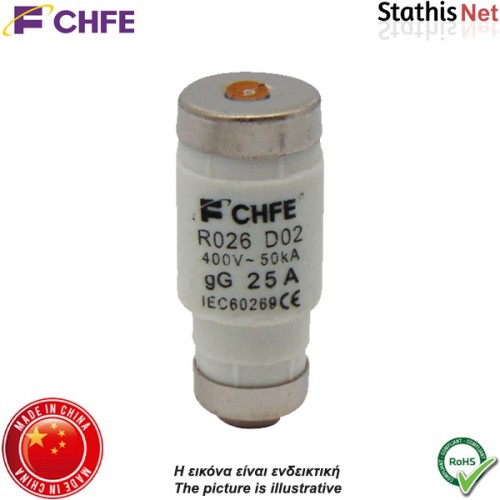 Ασφάλεια φυσίγγιo NEOZED 15x35mm 25Α 400V E18 D02 R026-D02 CHFE