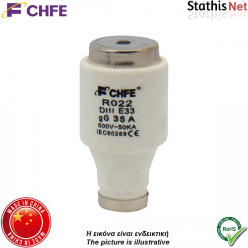 Ασφάλεια φυσίγγιo DIAZED 26x50mm 35Α 500V E33 DIII R022-DIII CHFE