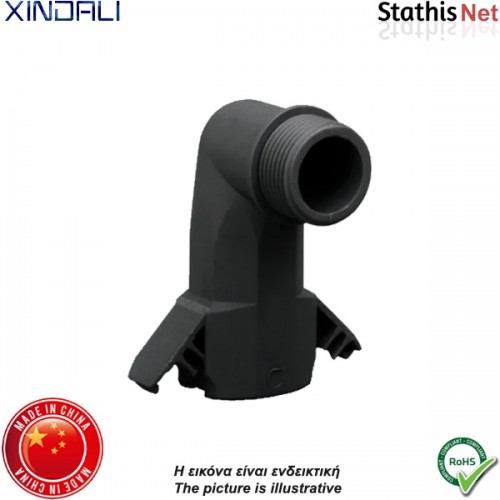 Στυπιοθλίπτης γωνιακός με συγκράτηση IP54 PG-29 μαύρος XINDALI