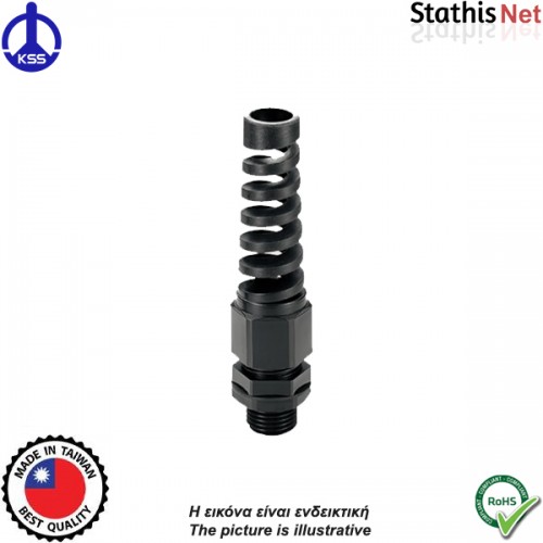 Στυπιοθλίπτης με σπιράλ IP54 EG21SR μαύρος XINDALI