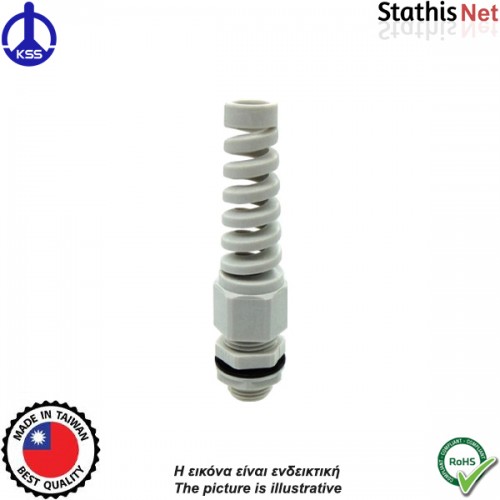 Στυπιοθλίπτης με σπιράλ και φλάντζα IP68 AG-16SR γκρί XINDALI