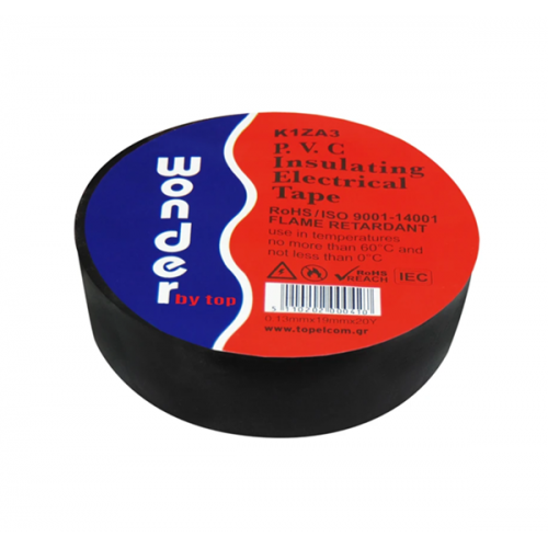 Μονωτική ταινία PVC 0.13X19X20mm μαύρη K1ZA3 Wonder