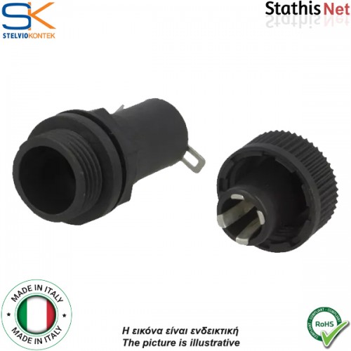 Ασφαλειοθήκη βιδωτή σασί 5x20mm 6.3A PTF/30 Stelvio Kontek