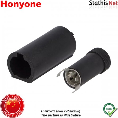 Ασφαλειοθήκη τυπωμένου PCB 5x20mm 10A FH10-206W μαύρη Honyone