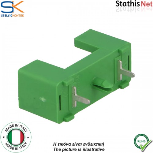 Ασφαλειοθήκη τυπωμένου PCB 5x20mm 10A PTF/75 πράσινη Stelvio Kontek