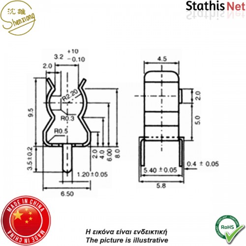 Clip ασφαλειοθήκης τυπωμένου PCB 10A S1050 Shenxiong