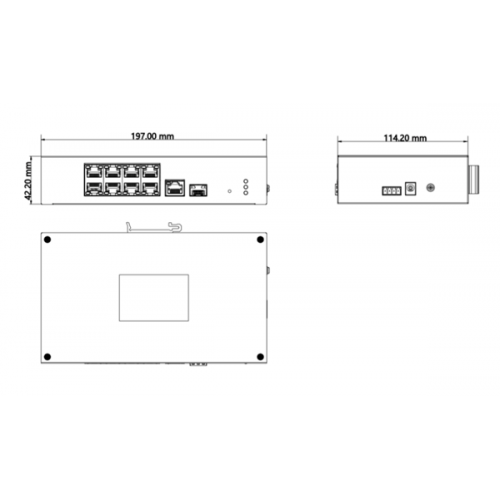 Switch 10-Port L2 Smart Managed PoE+ DIN/Wall/Desktop DS-3T1310P-SI/HS Hikvision
