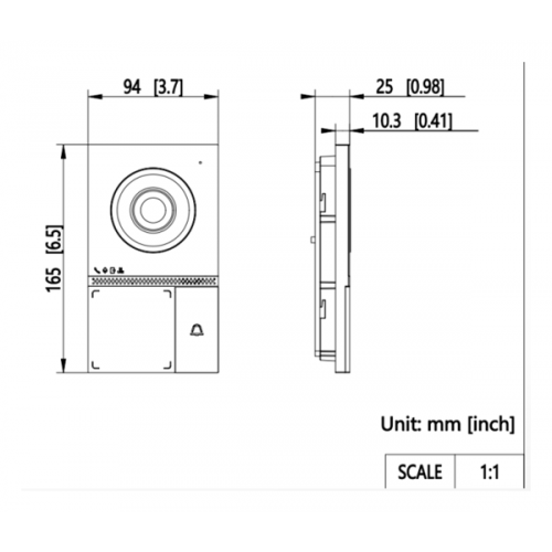Μπουτονιέρα camera video intercom Villa Door Station 2 καλωδίων 12V DC/48V DC 2MP IP65 DS-KV7413EY-IME2-1/2/4 Hikvision