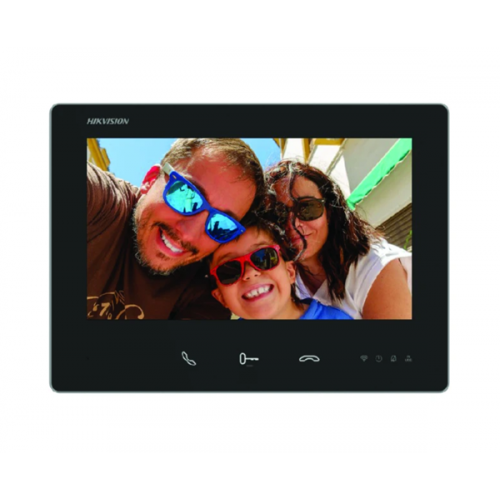 Μόνιτορ θυροτηλεόρασης 2 καλωδίων και WiFi 7" touch 12V DC/48V DC DS-KH7300EY-WTE2/Black Hikvision