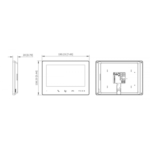 Μόνιτορ θυροτηλεόρασης 2 καλωδίων και WiFi 7" touch 12V DC/48V DC DS-KH7300EY-WTE2/Black Hikvision