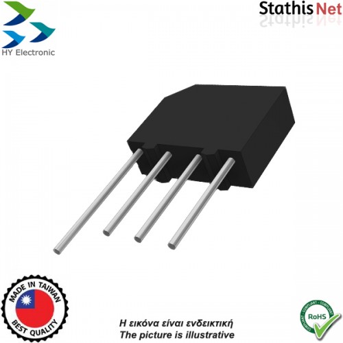Γέφυρα ανόρθωσης 2A 100V πλακέ KBP201G HY Electronic