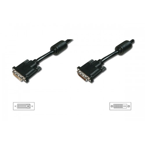 Καλώδιο DVI-D 24+1 θυληκό -> DVI-D 24+1 αρσενικό 5m AK-320200-050-S Digitus