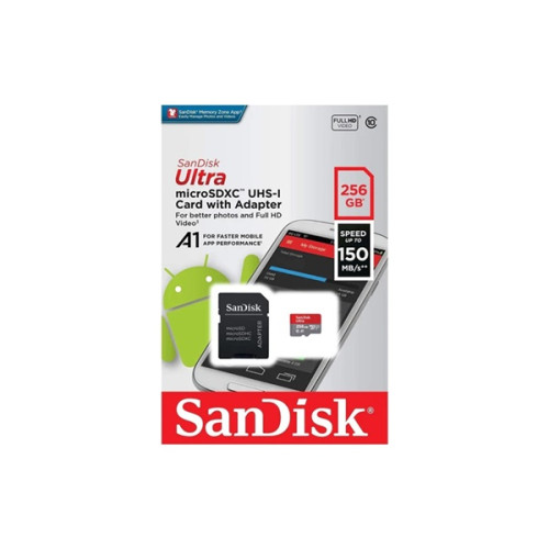 Κάρτα μνήμης 256GB Ultra Android micro class 10 150MB DFHC/|MicroSDXC με SD αντάπτορα SDSQUAC-256G-GN6MA SanDisk