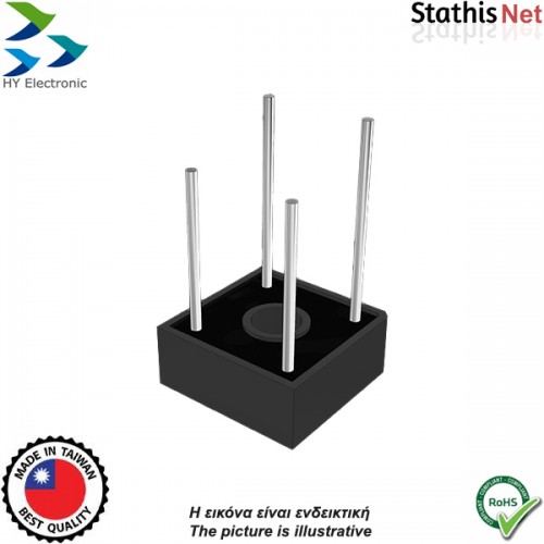 Γέφυρα ανόρθωσης 8A 200V τετράγωνη πλαστική BR802G (KBPC802) HY Electronic