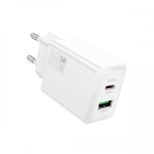 Τροφοδοτικό 230V in -> 1 x USB A + 1 x USB C Out 5V 3A PD30W + QC3.0 λευκό N71 Hoco