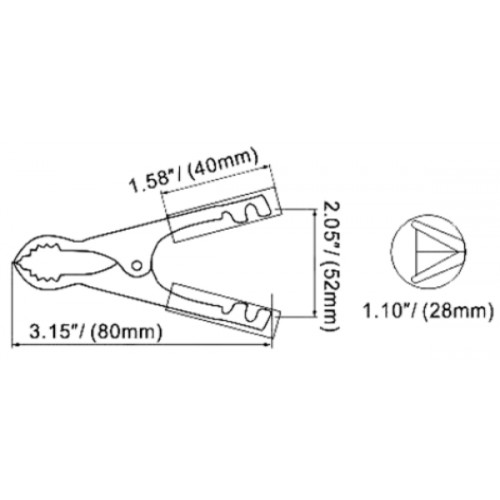 Κροκοδειλάκι μεγάλο 50A 80mm κόκκινο AT-0132 KRODE