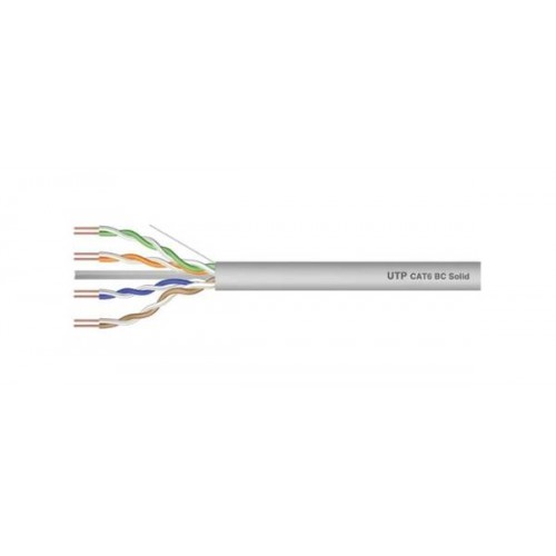 Καλώδιο δικτύου UTP CAT6 μονόκλωνο 23AWG 305m BC γκρι Z-Link