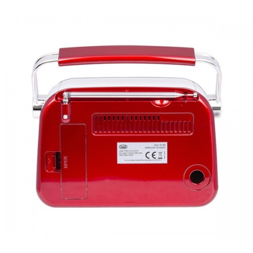 Ραδιόφωνο AM/FM/SW Bluetooth/USB/MicroSD type C κόκκινο RDA 70 BR Trevi