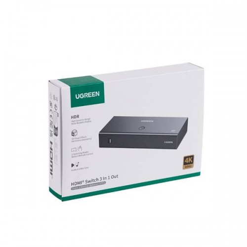 Switch 3 In HDMI Θηλυκό -> 1 Out HDMI Θηλυκό με χειριστήριο 4K/60Hz AW504 55857 Ugreen