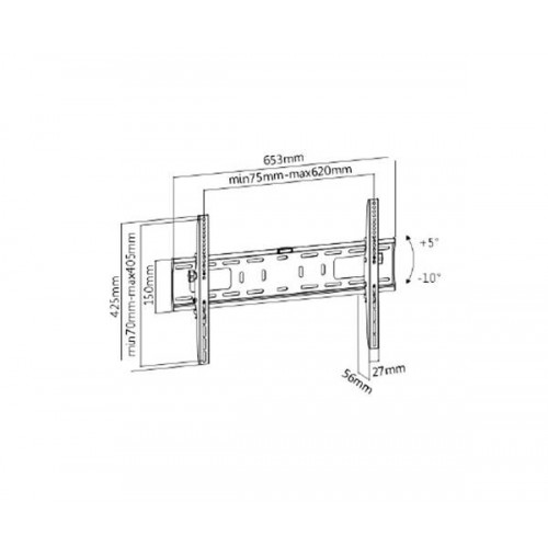 Βάση LCD-LED 37-70''  +5° ~ -10° LP42-46DT μαύρη Brateck