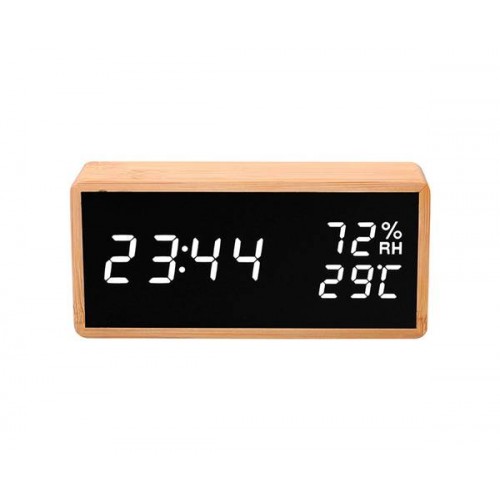 Ψηφιακό θερμόμετρο-υγρόμετρο με ρολόι, ξυπνητήρι και ημερολόγιο bamboo Noble LIFE Ψηφιακό θερμόμετρο-υγρόμετρο με ρολόι, ξυπνητήρι και ημερολόγιο bamboo Noble LIFE