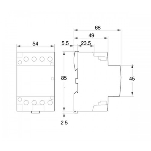 Relay φορτίου ράγας 4P 2NO 63A 230V AC EPC1 MAXGE