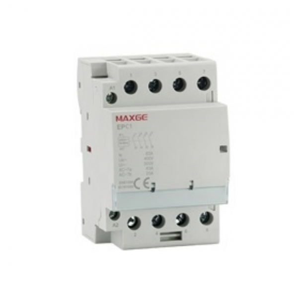Relay φορτίου ράγας 4P 2NO 25A 230V AC EPC1 MAXGE Relay φορτίου ράγας 4P 2NO 25A 230V AC EPC1 MAXGE