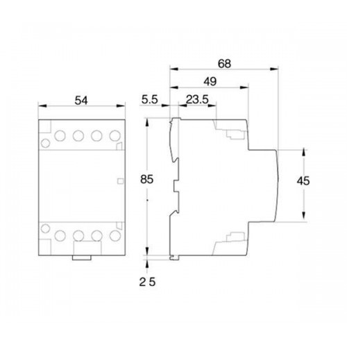 Relay φορτίου ράγας 4P 2NO 25A 230V AC EPC1 MAXGE Relay φορτίου ράγας 4P 2NO 25A 230V AC EPC1 MAXGE