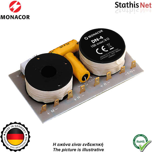 Crossover 3 δρόμων 8Ω 100W DN-4 MONACOR Crossover 3 δρόμων 8Ω 100W DN-4 MONACOR