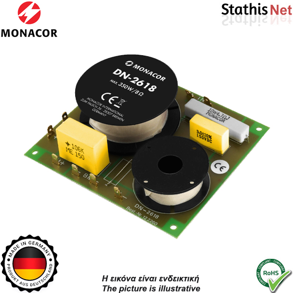 Crossover 2 δρόμων 8Ω 350W DN-2618 MONACOR Crossover 2 δρόμων 8Ω 350W DN-2618 MONACOR