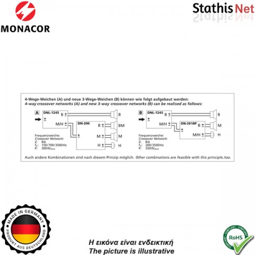 Crossover 2 δρόμων 8Ω 350W DN-2618P MONACOR Crossover 2 δρόμων 8Ω 350W DN-2618P MONACOR