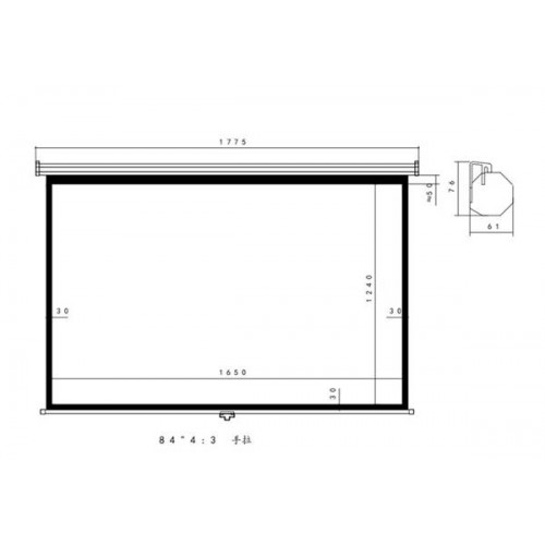 Πανί βιντεοπροβολέα 170x130 cm 84‘‘ 4:3 χειροκίνητο MNS-84/4:3 Πανί βιντεοπροβολέα 170x130 cm 84‘‘ 4:3 χειροκίνητο MNS-84/4:3