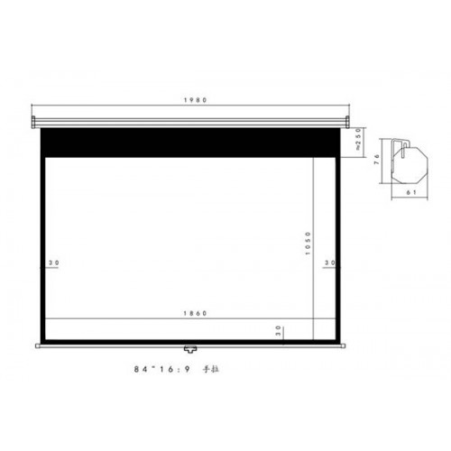 Πανί βιντεοπροβολέα 190x100 cm 84‘‘ 16:9 χειροκίνητο MNS-84/16:9 Πανί βιντεοπροβολέα 190x100 cm 84‘‘ 16:9 χειροκίνητο MNS-84/16:9
