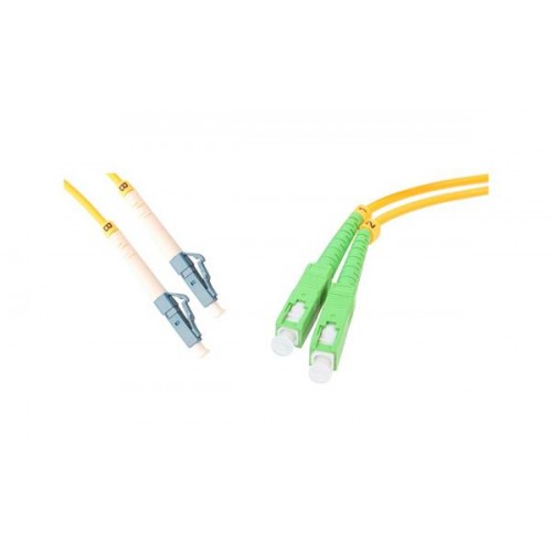 Καλώδιο patch οπτικής ίνας εσωτερικού χώρου SC/APC–LC/UPC 1m SM G652D Duplex Cyberteam