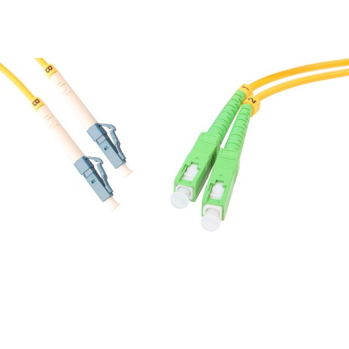 Καλώδιο patch οπτικής ίνας εσωτερικού χώρου SC/APC–LC/UPC 0.5m SM G652D Duplex Cyberteam