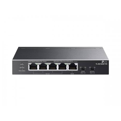 Switch 5-Port Gigabit Desktop with 1-port PoE++ 4-Port PoE+ 66W TL-SG1005P-PD TP-LINK