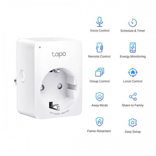 Πρίζα σούκο 16A λευκή Smart WiFi P110 Tapo TP-Link Πρίζα σούκο 16A λευκή Smart WiFi P110 Tapo TP-Link